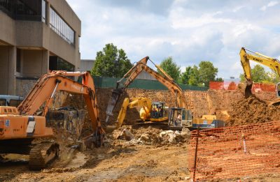 Contruction on the Veterinary Medicine Instruction Addition is under way at the Virginia-Maryland Regional College of Veterinary Medicine at Virginia Tech.