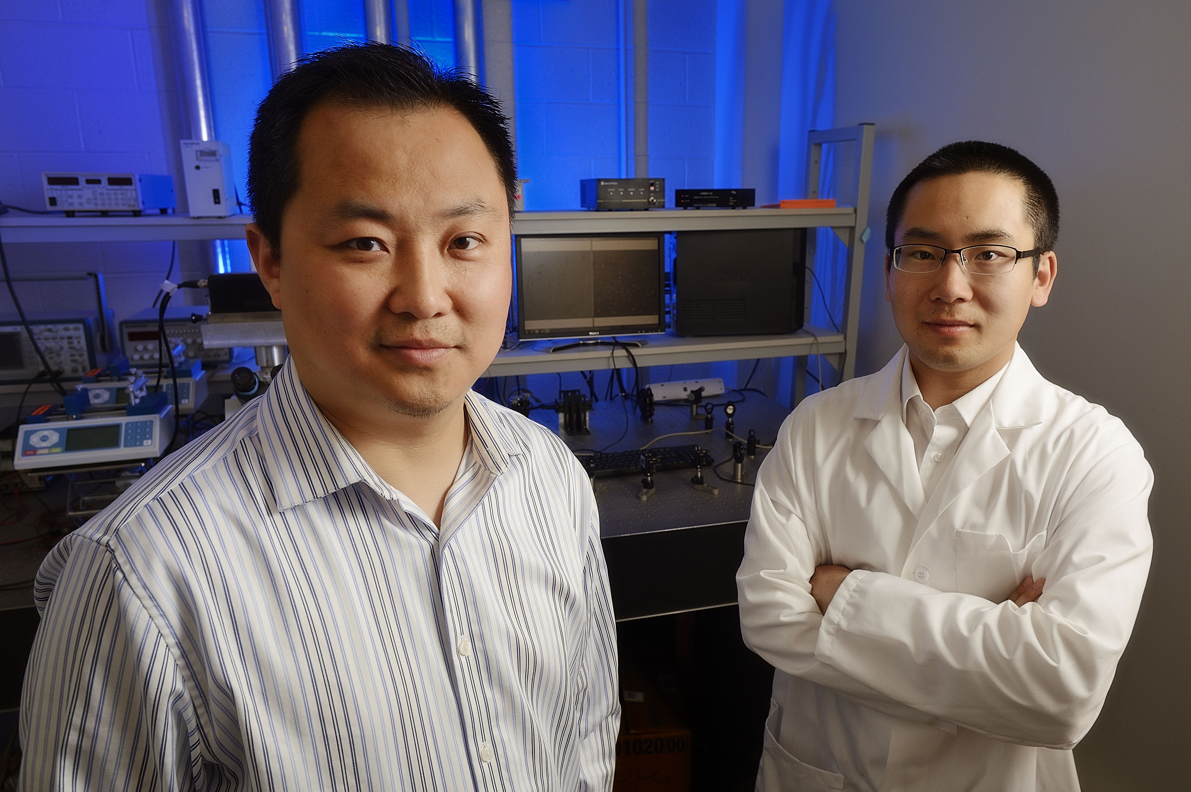 Chemical engineer Chang Lu and his graduate student Zhenning Cao