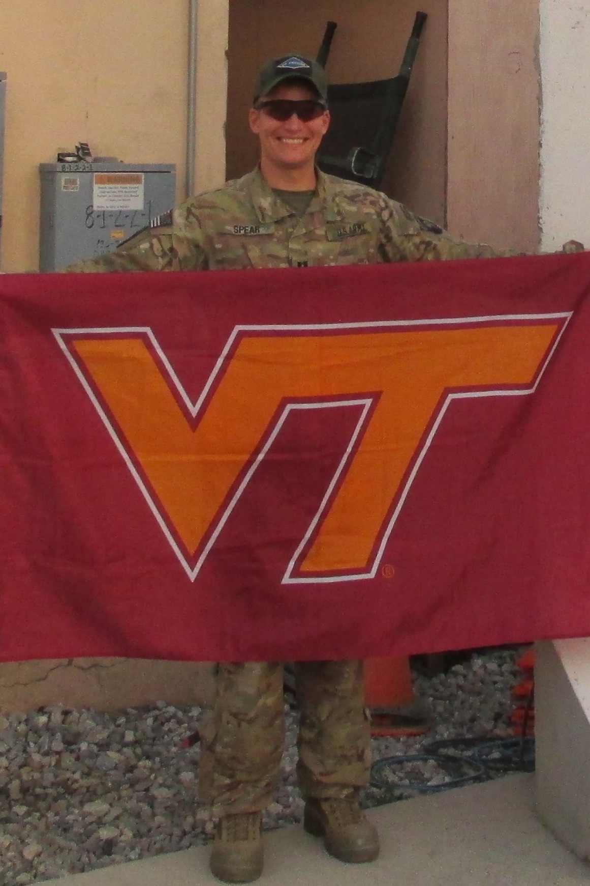 Capt. Bryan Spear, U.S. Army, Virginia Tech Corps of Cadets Class of 2009 from his deployed location in Afghanistan.
