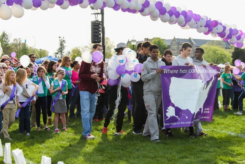 Relay For Life 2015 participants march on the Drillfield