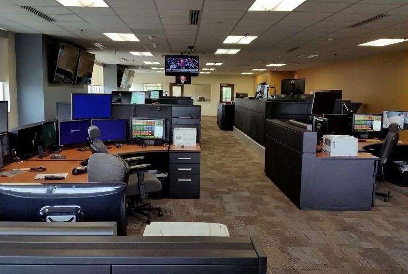 The New River Valley Regional Emergency Communications Center is located in the Montgomery County Public Safety Building at 1 E. Main Street in Christiansburg, Virginia. 