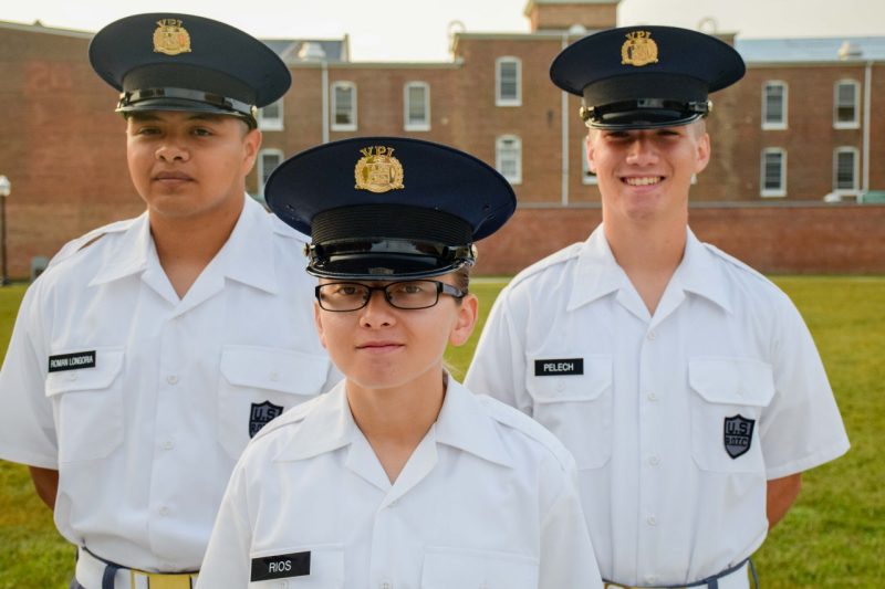 From left are Cadets Arturo Roman Longoria, Julissa Rios, and Josh Pelech 