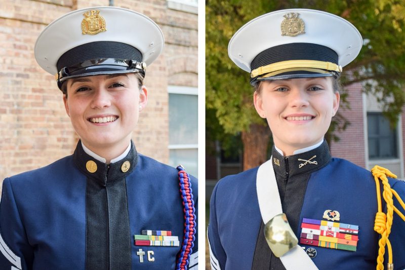 Cadets Mairead Novak, at left, and Fiona Rolfes.