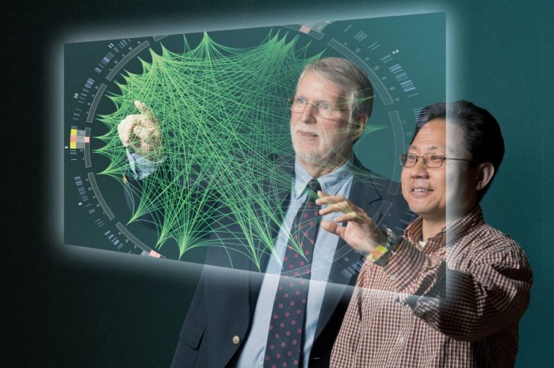 Terry Rakes, professor of business information technology (left), and Patrick Fan, professor of accounting and information systems