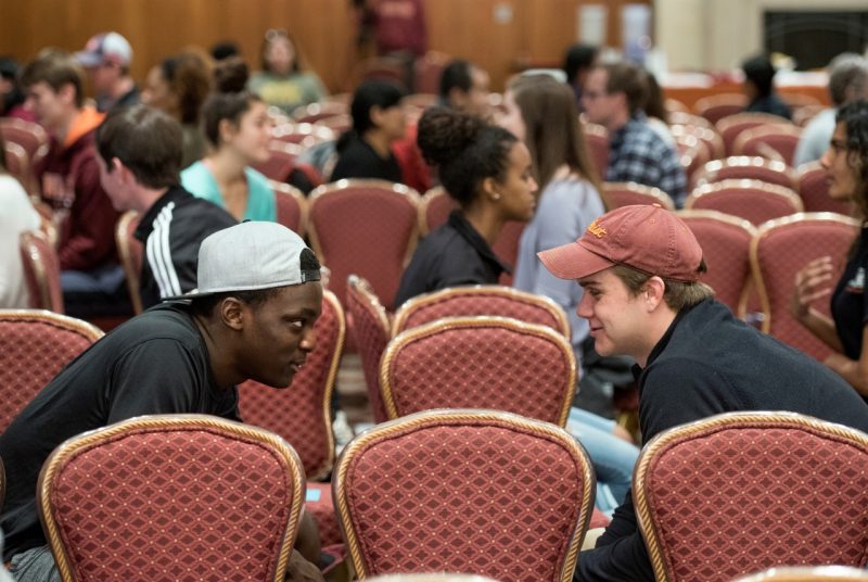 Virginia Tech students take part in a diversity chat