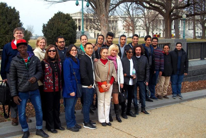 Students and faculty of the Virginia Tech Language and Culture Institute at the U.S. Capitol.
