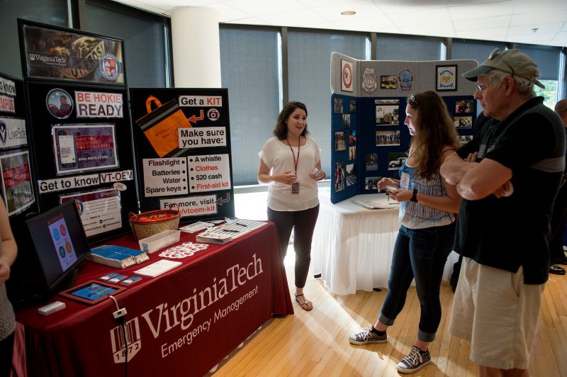 The Office of Emergency Managements plays an active role in new student orientation each summer  by educating incoming students and their families about emergency preparedness and encourages them to "Be Hokie Ready."