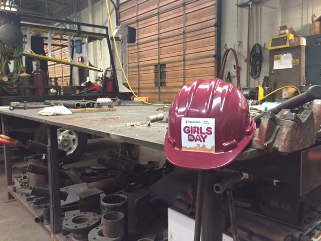 Part of the day will include a tour of the Mechanical Services Shop (specifically plumbing and welding) in the Sterrett Facility Complex, pictured above. All of the girls will receive a hard hat to wear throughout the day and take home.