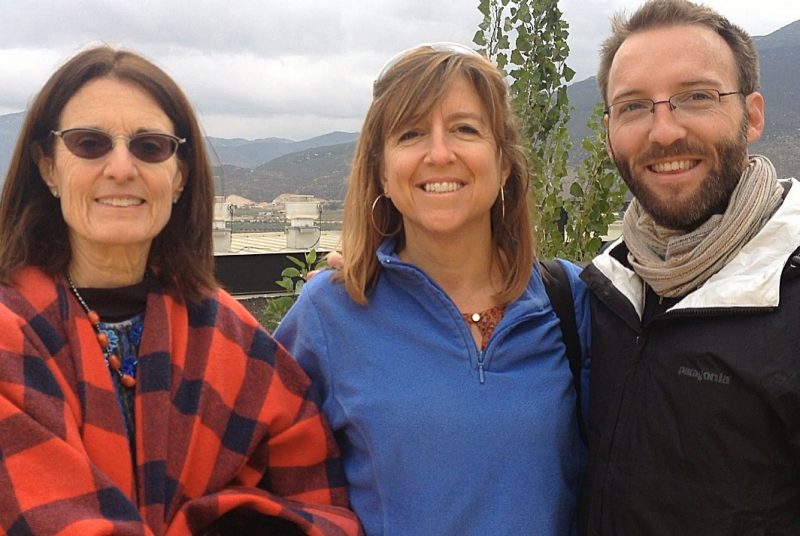 Nancy Gard McGehee (center) poses with Elisa Sabatini (left) and Gabriel Reed of Via International..