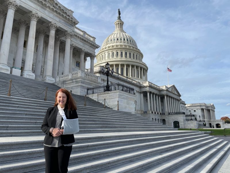 Pamela Teaster stands outside the United States Capitol in Washington DC