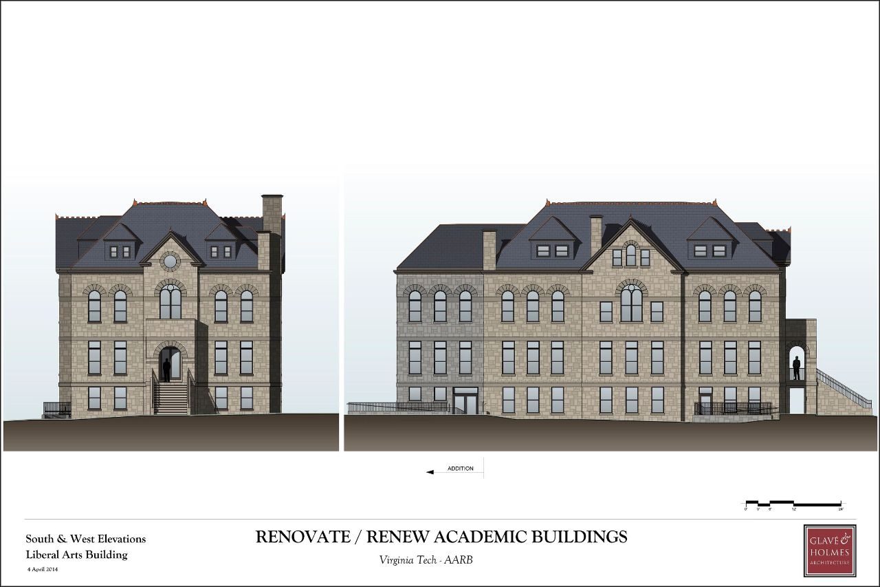 Renovate/Renew Academic Buildings | South & West Elevations Liberal Arts Building