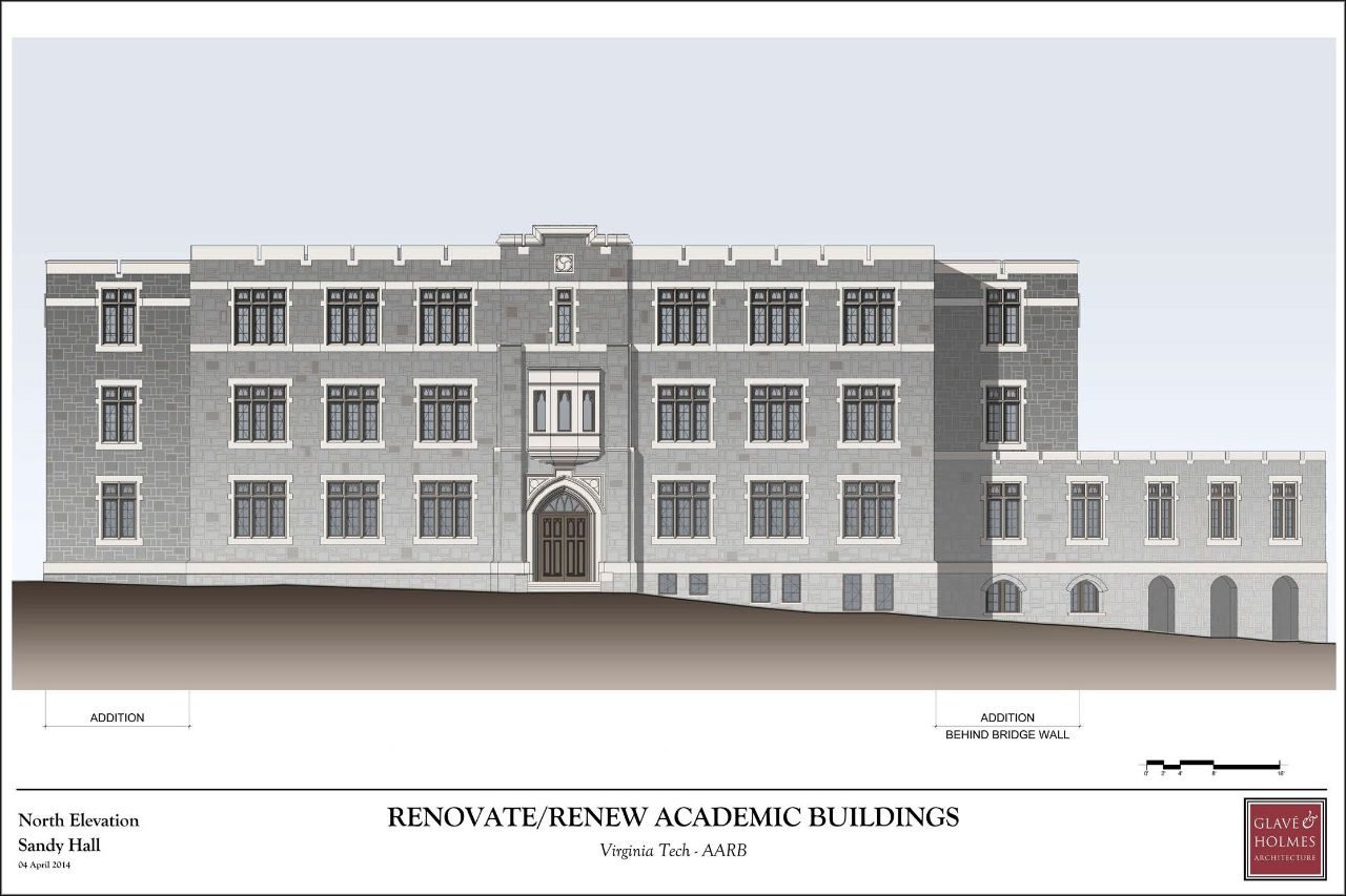 Renovate/Renew Academic Buildings | North Elevation Sandy Hall