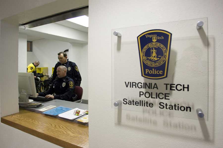 VT Police satellite station in War Memorial Gym