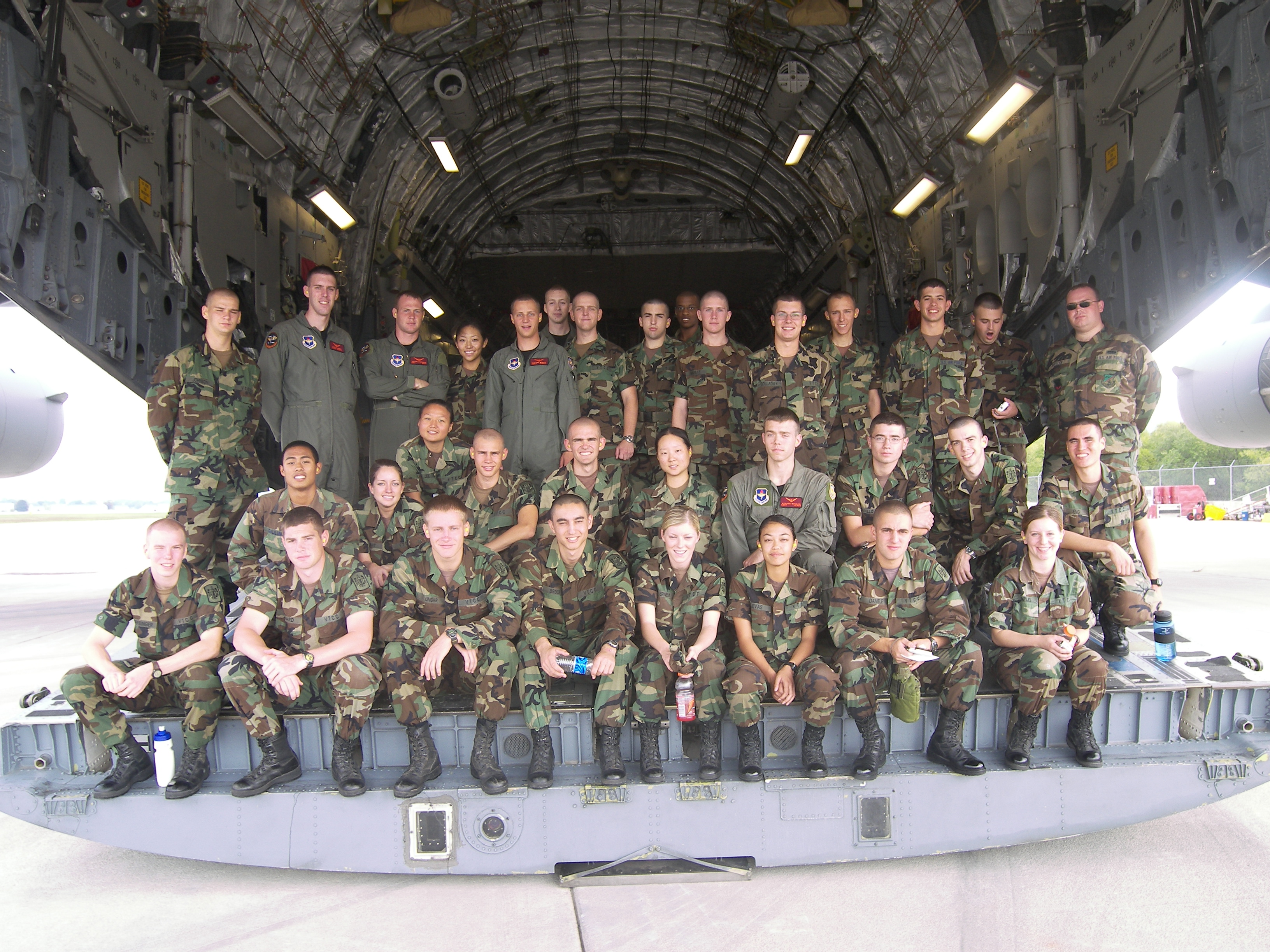 A previous orientation flight was given to a group of Virginia Tech cadets on a C-17 aircraft.