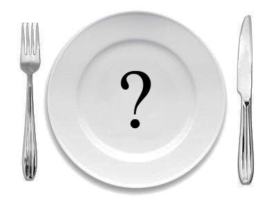 Food plate with a question mark on it.