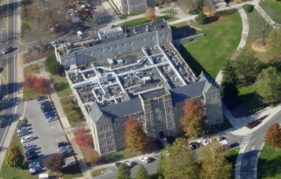 Aerial view of Davidson Hall