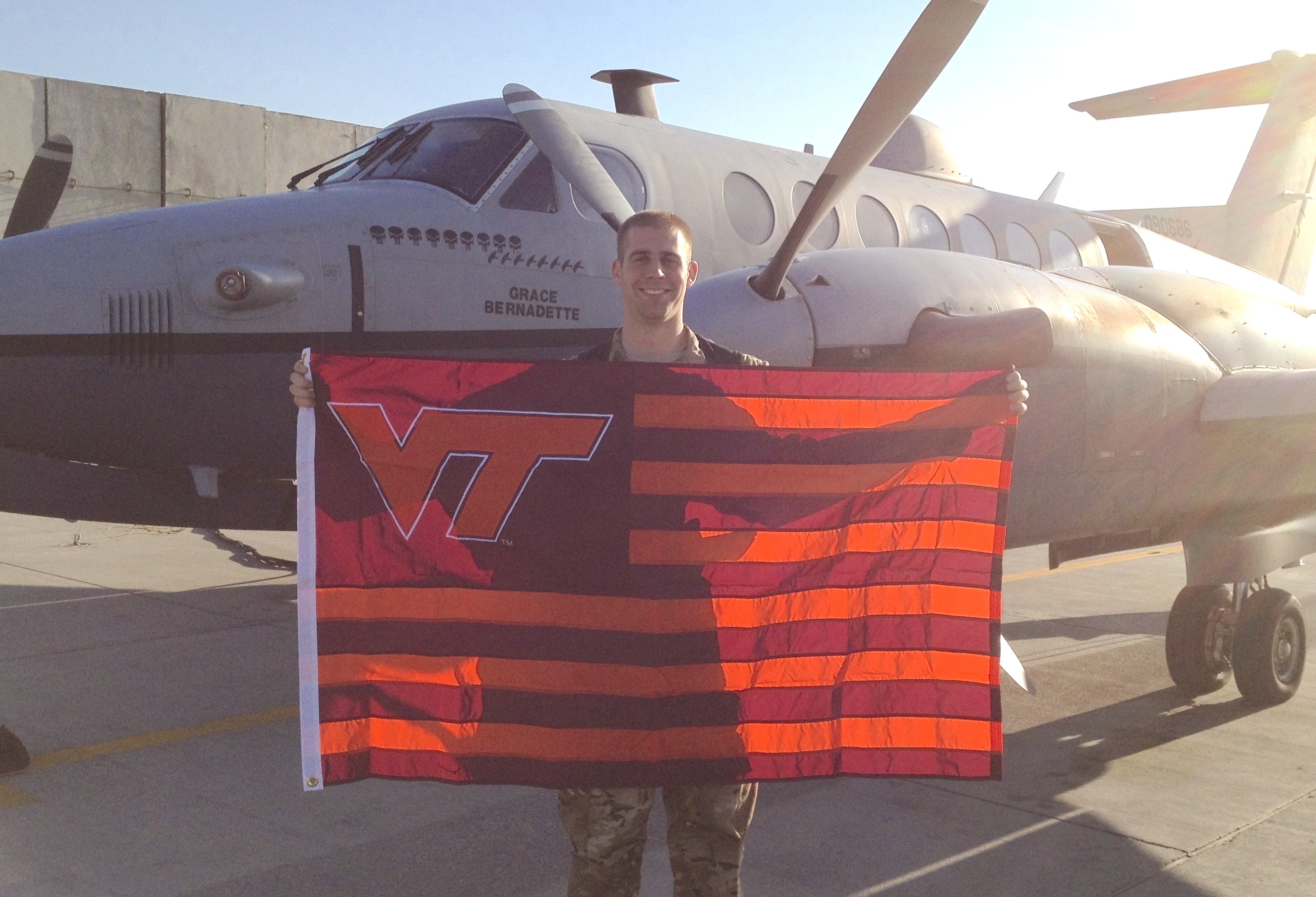 1st Lt. Pete Laclede, U.S. Air Force, Virginia Tech Corps of Cadets Class of 2010 shown in Afghanistan.