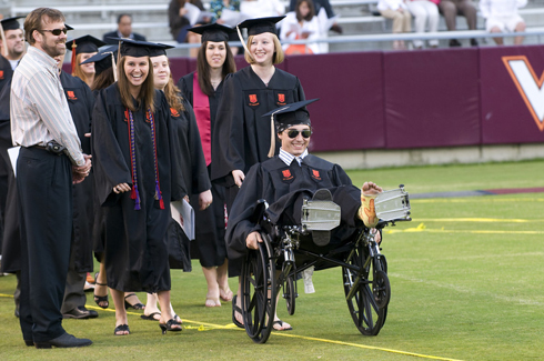 University officials estimate that more than 1,500 of the individuals who attend commencement will need assistance or accommodations due to a disability.