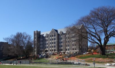New Cadet Hall replaces Brodie Hall as part of the Upper Quad Renovation project.