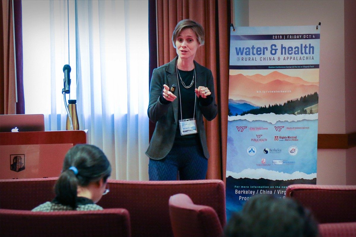 Leigh-Anne Krometis presenting at the Water&Health Conference