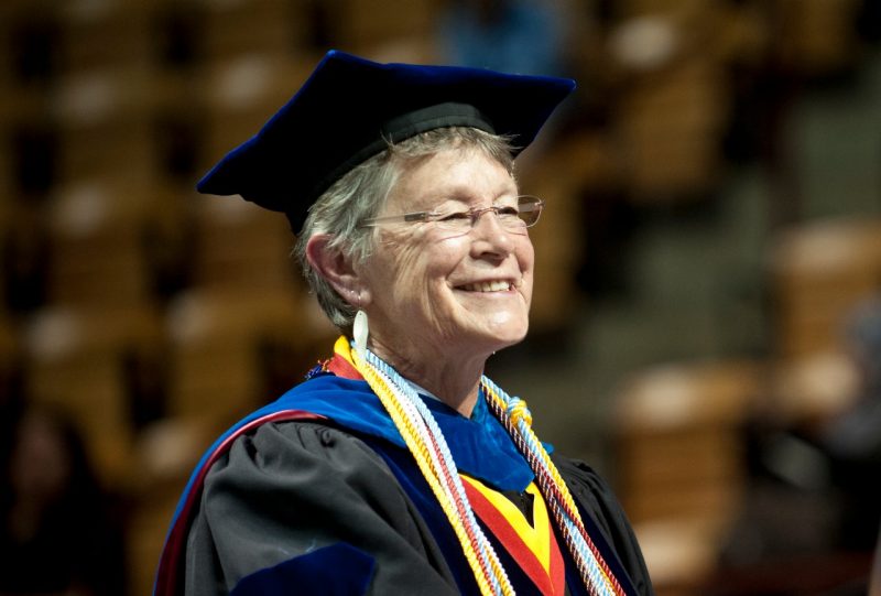 Vice President and Dean for Graduate Education Karen P. DePauw at commencement