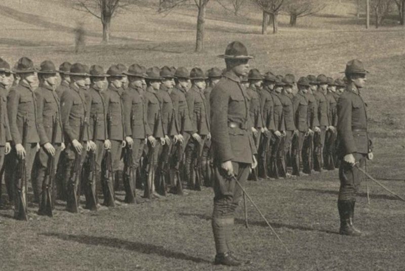 WWI soldiers on the drill field