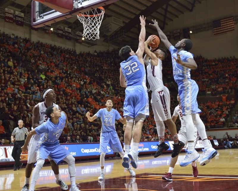 Image of a basketball game at Virginia Tech 