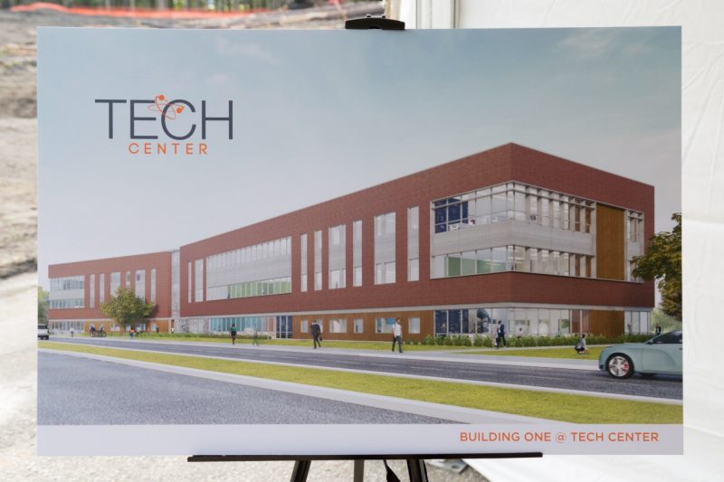 At the groundbreaking ceremony, W.M. Jordan displayed renderings of what will be Building One @ Tech Center.