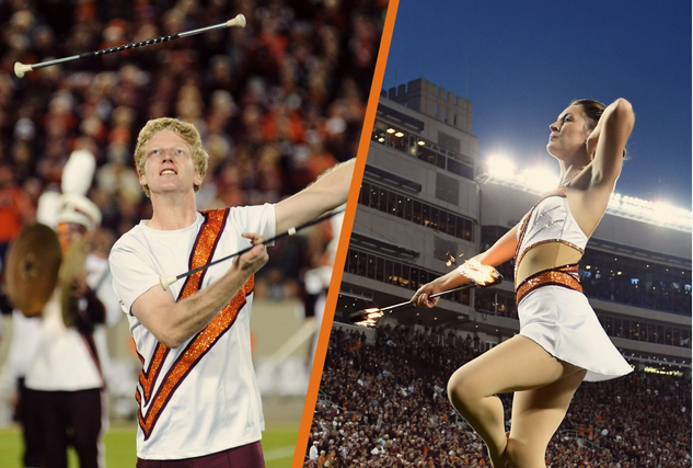 Featured twirlers for The Marching Virginians
