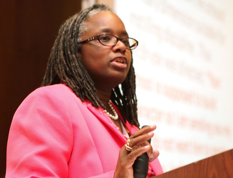 Menah Pratt-Clarke, vice provost for inclusion and diversity and vice president for strategic affairs, speaks at the 15th Annual Diversity Workshop.