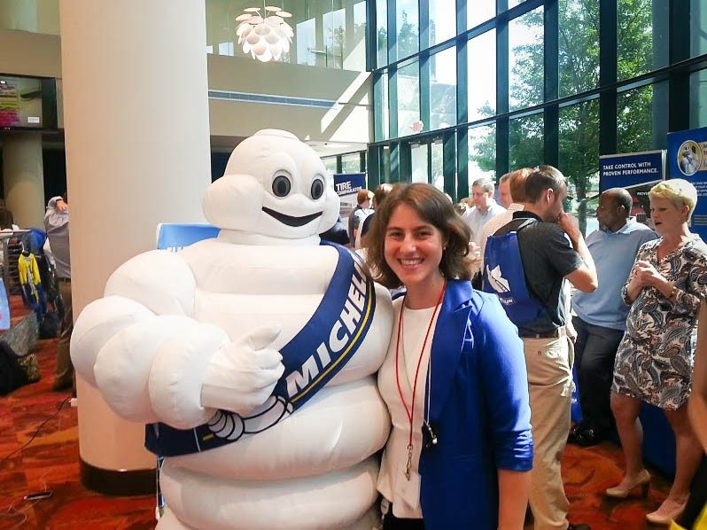 Picture of Val Hernley with Michelin Man
