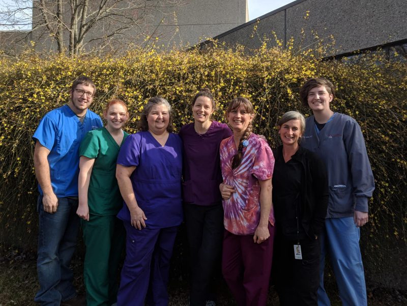 Virginia Tech veterinary technicians who will be working at the event: Jeremy Ridenour, Mary Ridenour, Missy Stillinger, Flori Bliss, Tami Quesenberry, Megan James, and Christa White.