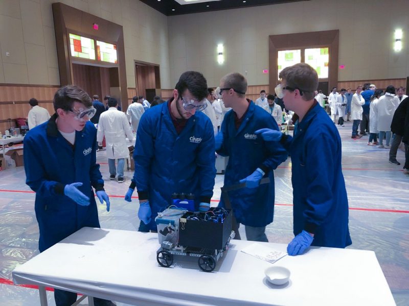 Chem-E-Car Team members in action at the Annual American Institute of Chemical Engineers Student Conference in Orlando, Florida on November 10, 2019.