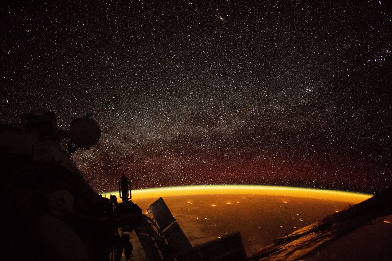 Airglow, the orange hue enveloping the Earth, reveals some of the workings of the upper reaches of our atmosphere. Photo: NASA