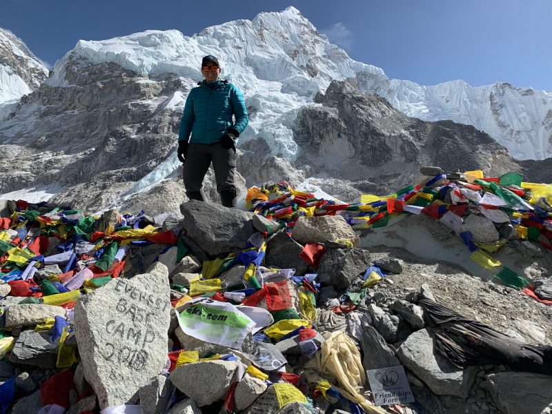 Erin Bonilla '04 at Mount Everest Base Camp.