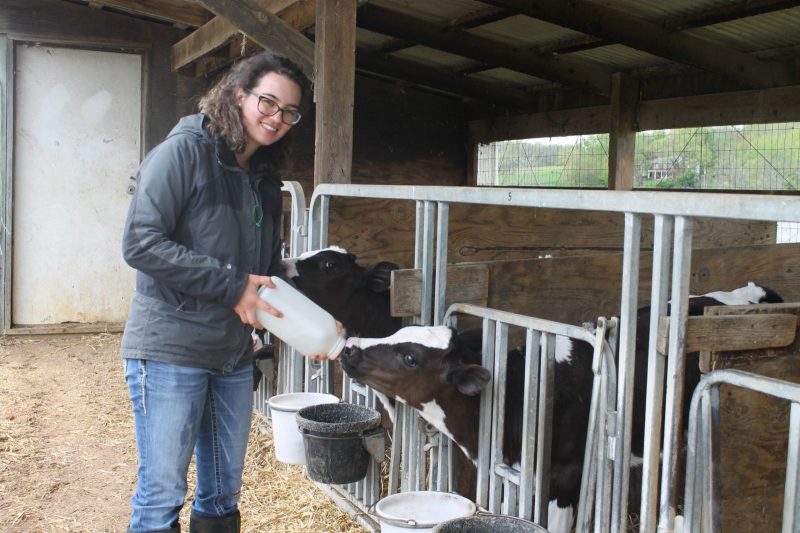 Isabelle Leonard works alongside her father and gains hands-on experience on the family farm.