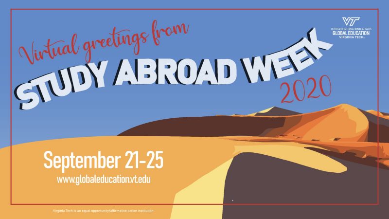 Graphic image of Study Abroad Week postcard