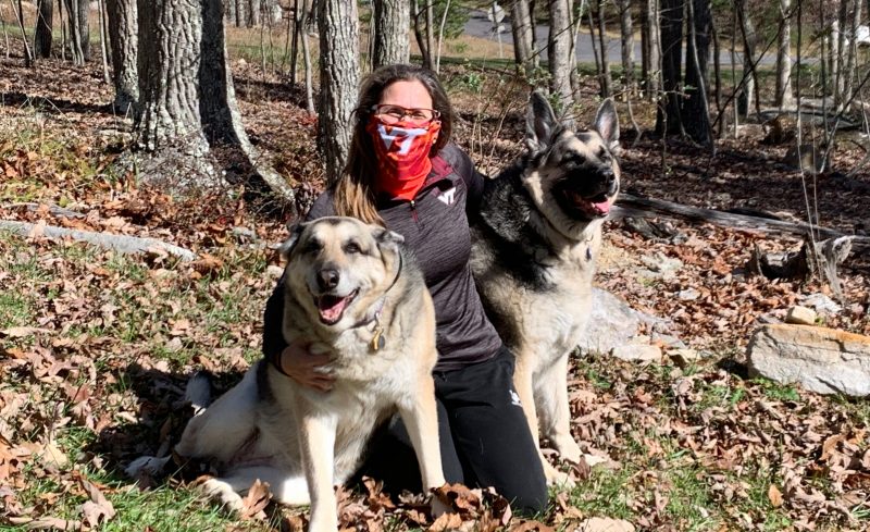 Stella Volpe with her dogs