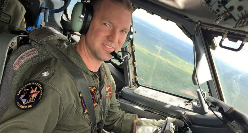 Ryan Stoddard in the cockpit of the E-6B Mercury.